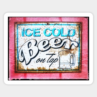 Ice Cold Beer - On Tap - Sign Sticker